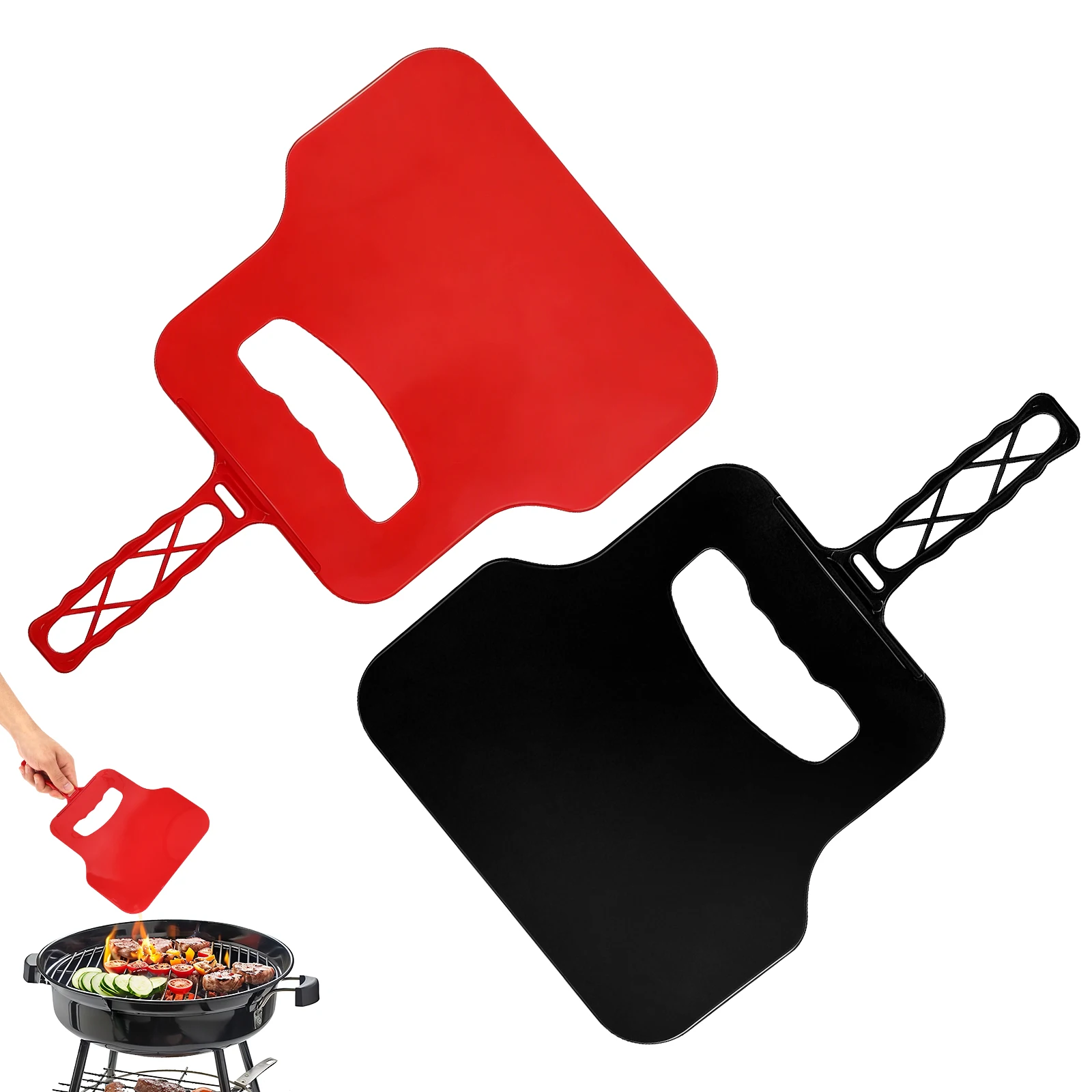 Outdoor Camping Fire - 手動風車プラスチック製ハンドファンポータブルファイヤースターターツール、屋外キャンプ、バーベキューグリル、ピクニック、庭、パティオ、バーベキュー用