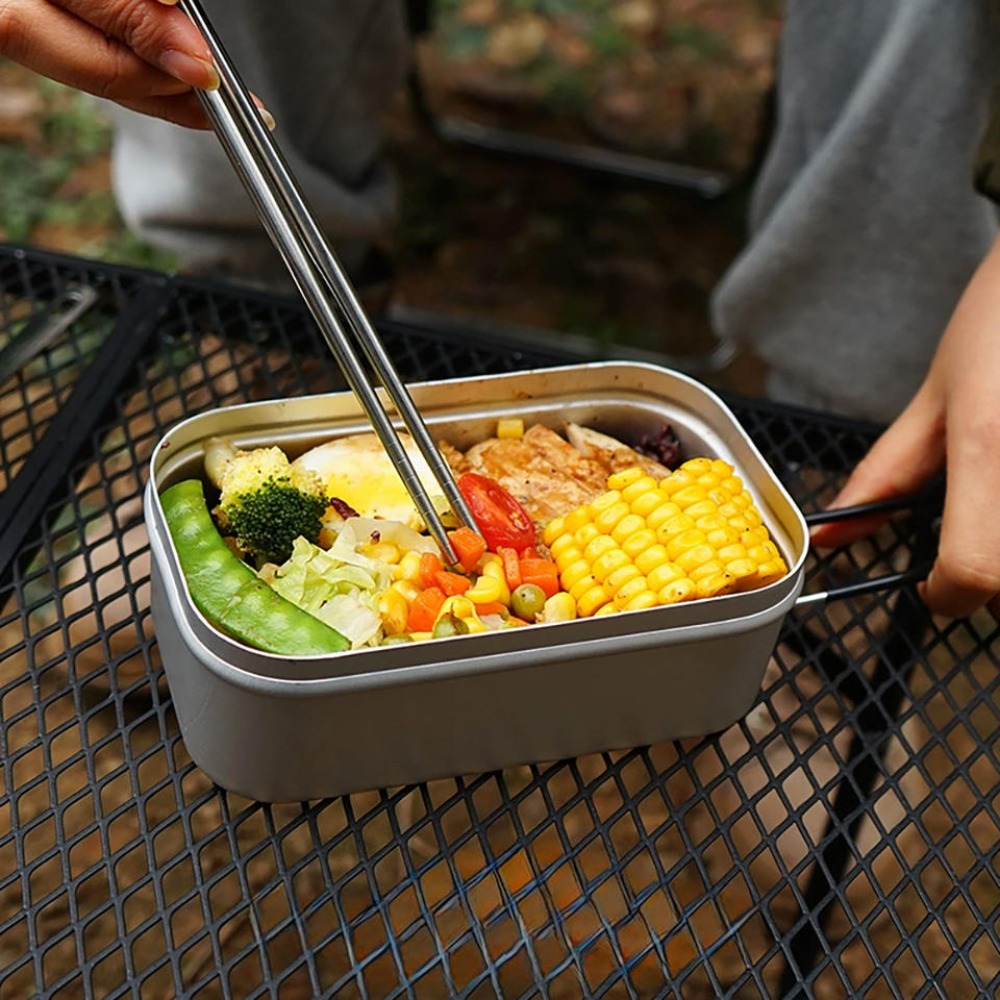 Outdoor Camping Cooking Set - 超軽量食器 キャンプ調理器具 ランチボックス 調理鍋 ピクニックアクセサリー アウトドアカトラリー