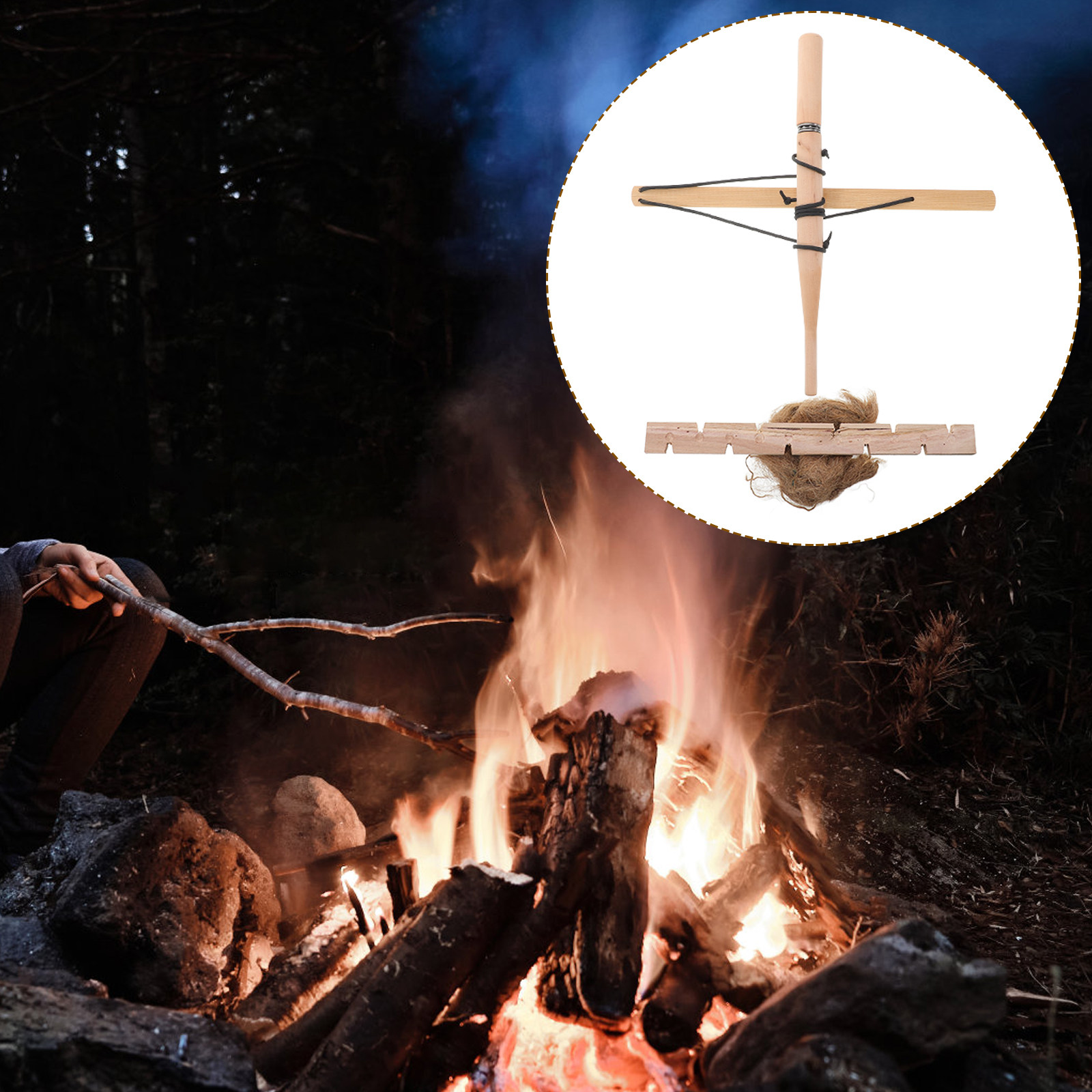Outdoor Camping Fire - ファイヤースターター キット プリミティブ ウッド ボウドリル アウトドア