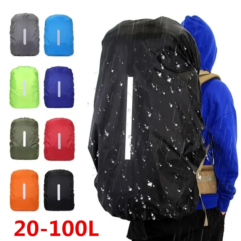 Outdoor Camping Dome - 新しい反射防水バックパックレインカバー 20L-100L 屋外ナイトサイクリング安全ライトレインカバーケースバッグキャンプハイキング