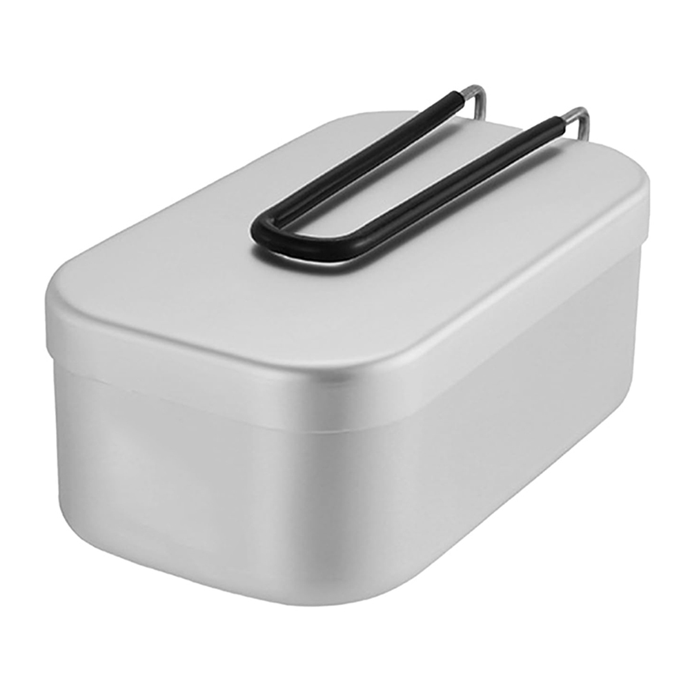 Outdoor Camping Cooking Set - 800 ミリリットルアルミ弁当箱屋外キャンプ調理器具食器折りたたみハンドルピクニックボックス調理食品弁当箱ハイキング用