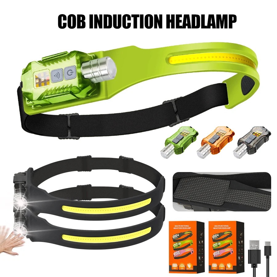 Outdoor Camping And Fishing - 強力な LED ヘッドランプポータブル充電式ヘッド懐中電灯マグネットテール付き 9 モード照明アウトドアキャンプ釣りランタン