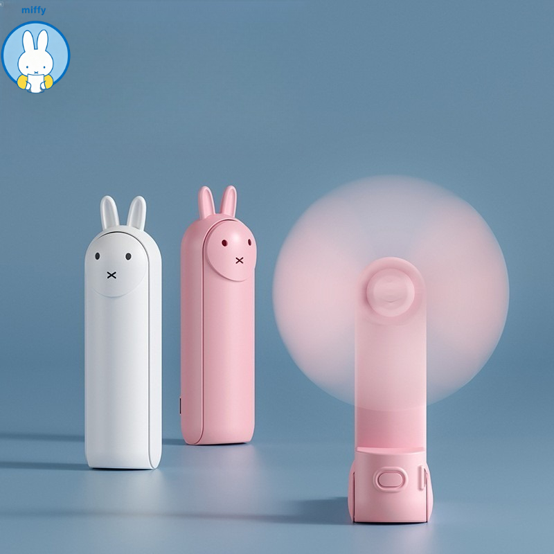 Outdoor Camping Fan - かわいいミッフィー折りたたみ式ハンドヘルドファンUSB充電式大型風量屋外キャンプ用静音小型ミニマリストポータブルファン