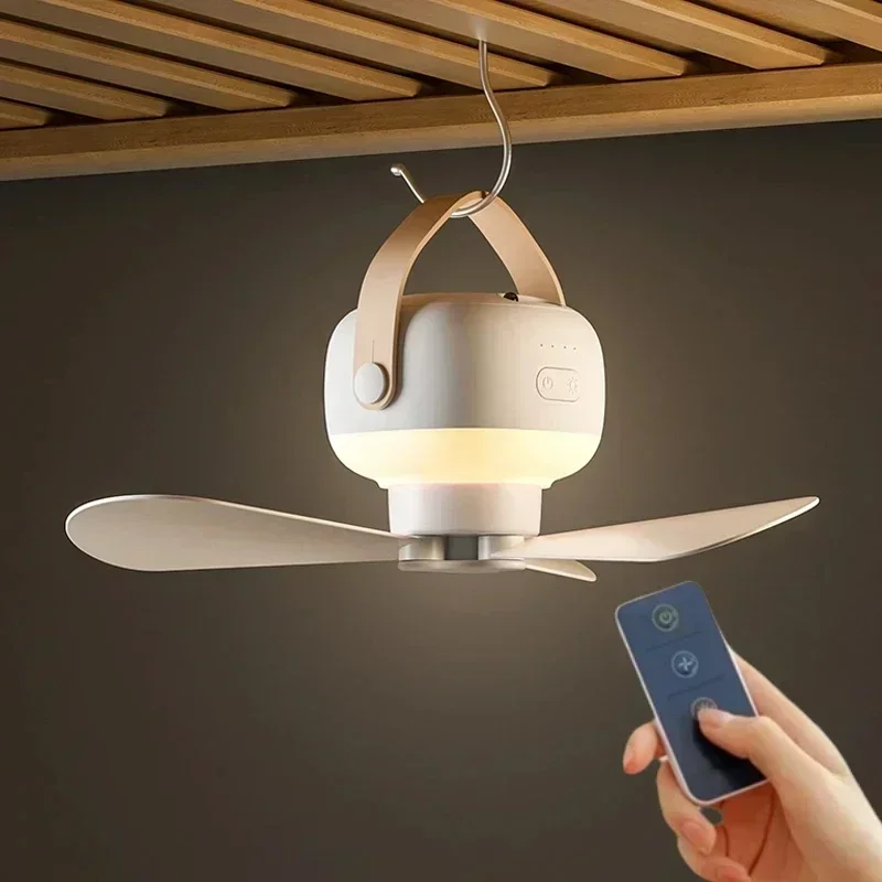 Outdoor Camping Light Ideas - ポータブルワイヤレスミニシーリングファンライトUSBリモコン付きスタンドナイトライト、家庭用、屋外キャンプ用 - 新年ギフトのアイデア