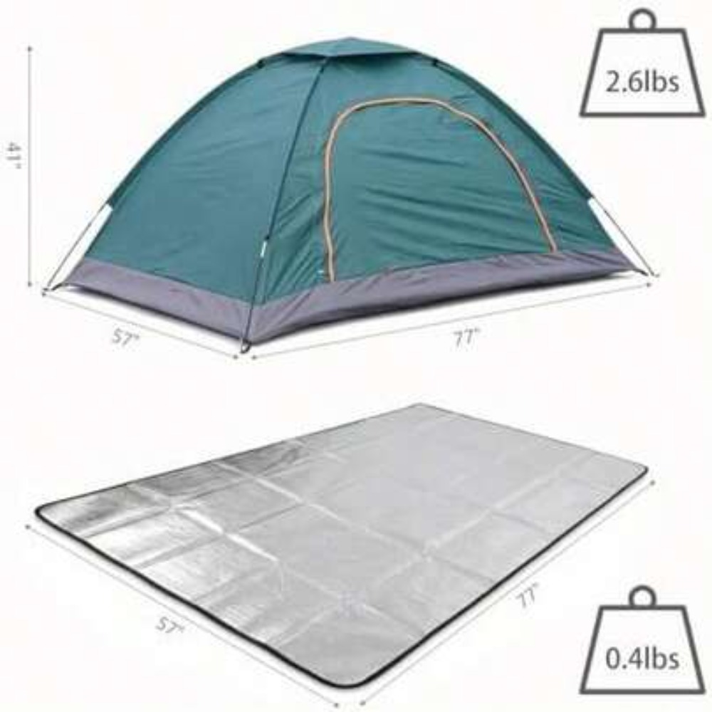 Outdoor Camping Dome - 簡単設営 通気性メッシュ ダブルレイヤー 防水ドームテント 軽量 ポータブル