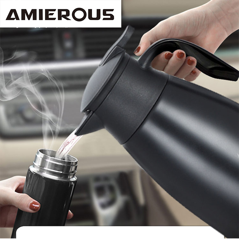 Outdoor Camping Kettle - Arier ポータブルカーケトル 800ML ハンドル付き 車載プラグ電源モード 12V/24V