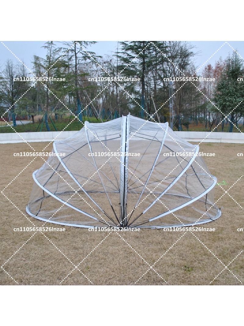 Outdoor Camping Dome - 耐久性のある8人用透明ドームテント、冬の屋外キャンプや星空観察用のPVCバブルカバー付き