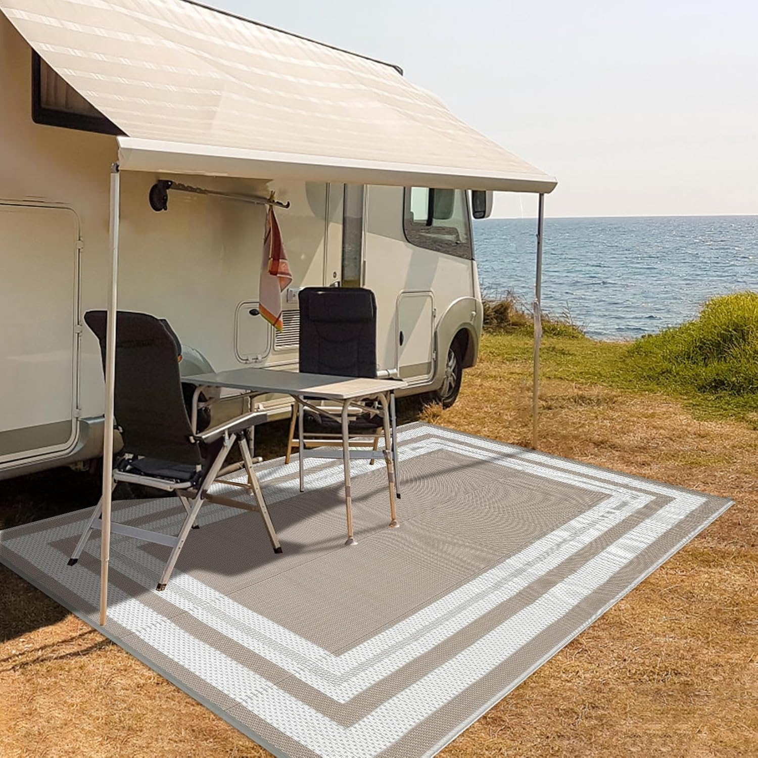 9x12 アウトドアラグ – パティオ、RV、キャンプ、ピク - Outdoor Camping Rugs 9X12 のレビューと価格