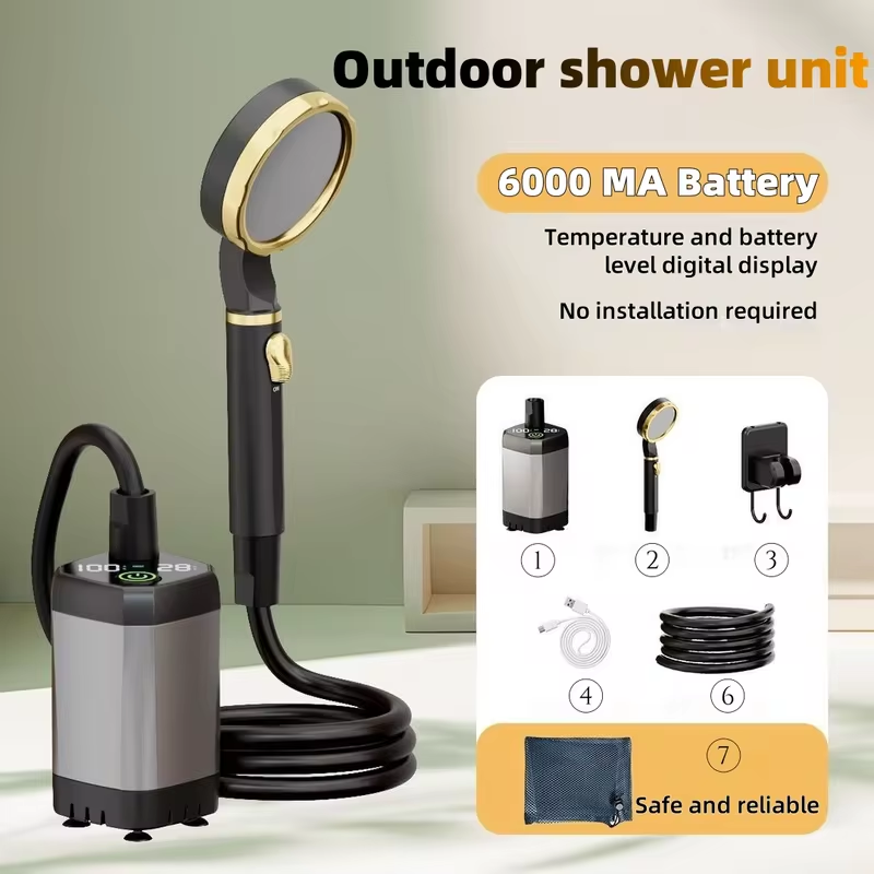 ポータブル屋外電気シャワーユニット キャンプシャワーキット  - Battery Outdoor Camping のレビューと価格