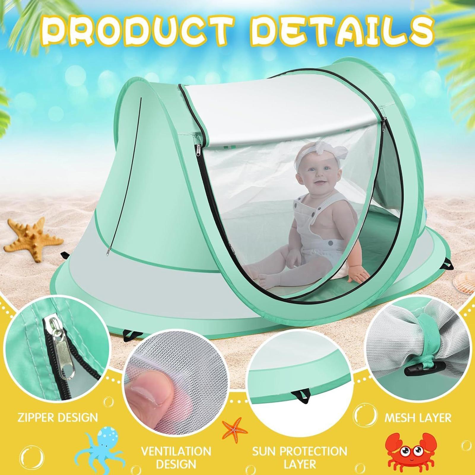 幼児用ビーチテント 屋外ベビーシェード UVカット 折りたた - Outdoor Camping Dome のレビューと価格