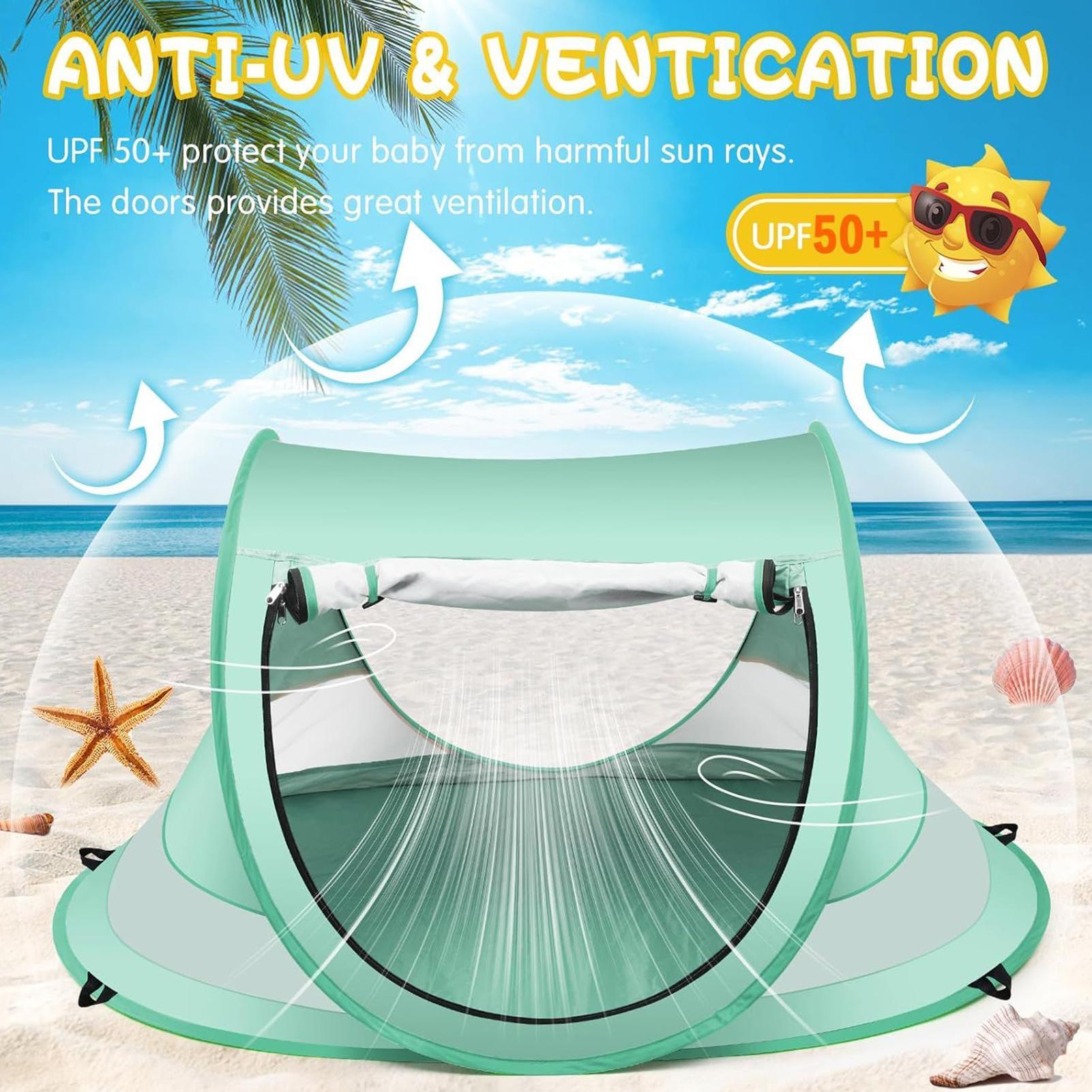 幼児用ビーチテント 屋外ベビーシェード UVカット 折りたた - Outdoor Camping Dome のレビューと価格