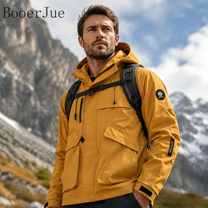 メンズ防水ハイキングジャケット ソフトシェル フード付き ウ - Outdoor Camping Jacket のレビューと価格