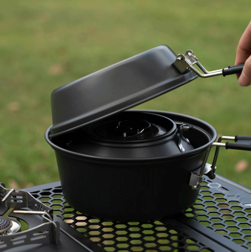軽量アルミ合金キャンプ調理器具セット 3 ピースポットパンケ - Outdoor Camping Cooking Set のレビューと価格