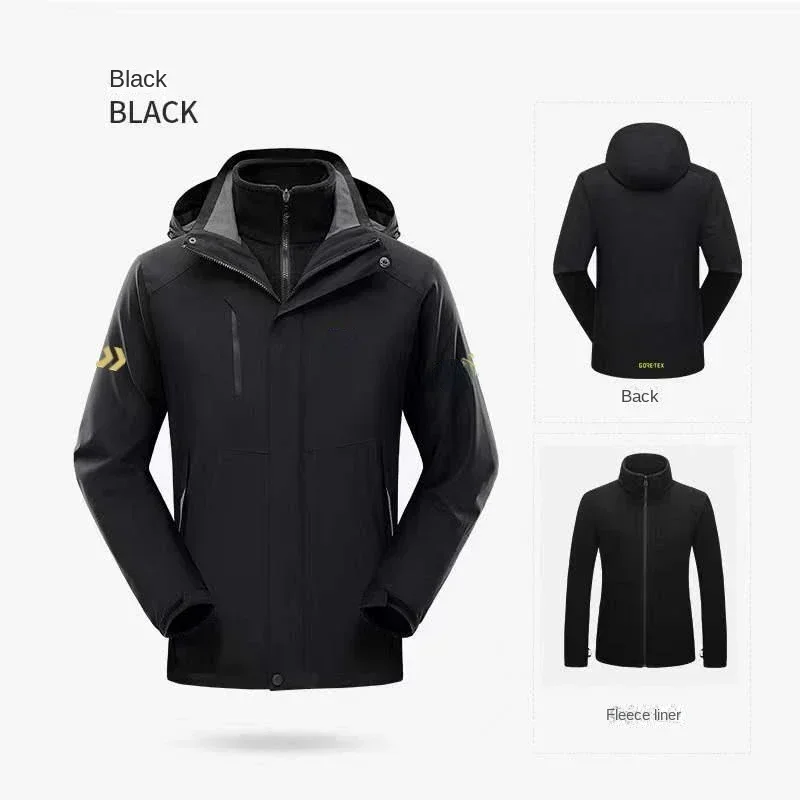 メンズ厚手のフィッシングウェアセット,防水,暖かいフリース, - Outdoor Camping Jacket のレビューと価格