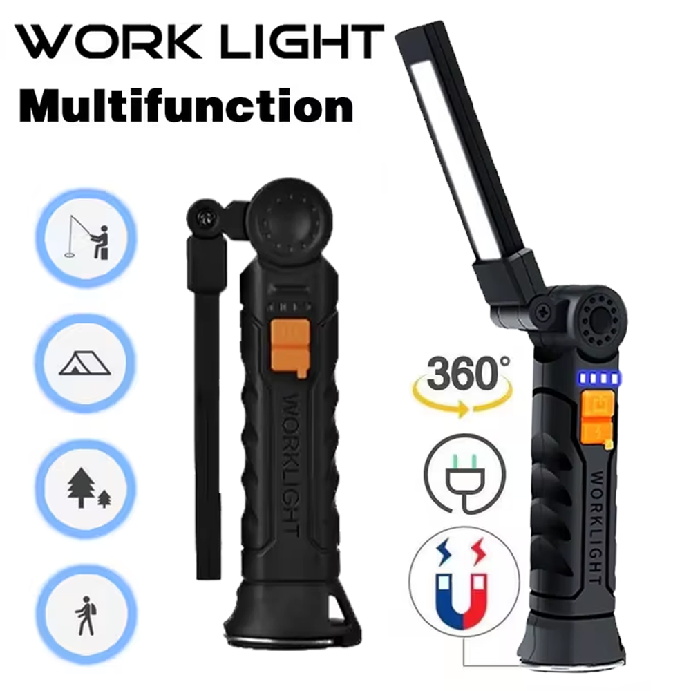 ポータブル COB LED 懐中電灯 USB 充電式トーチ、 - Battery Outdoor Camping のレビューと価格