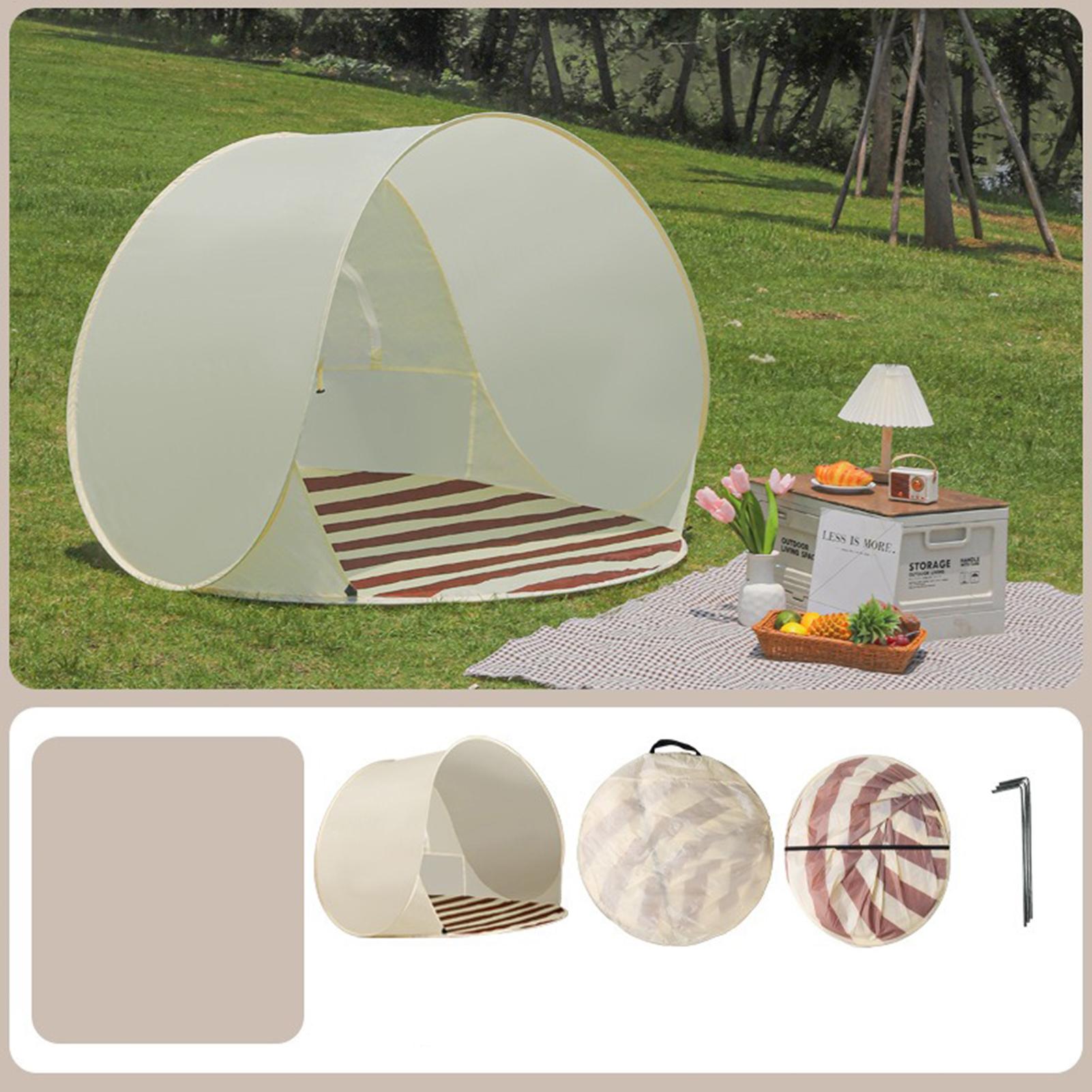 ポータブルクイックオープニングビーチテント大容量防虫通気性ポ - Outdoor Camping Dome のレビューと価格
