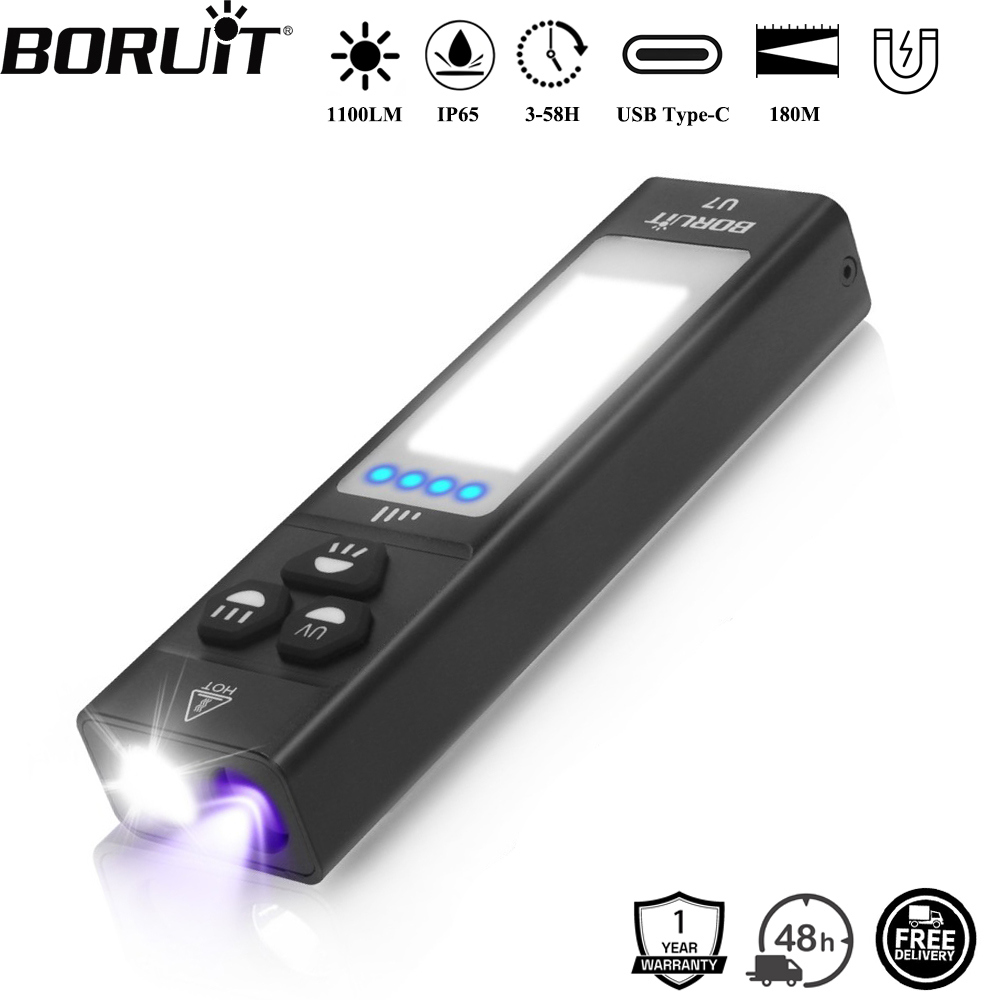 BORUiT U7 UV LED EDC懐中電灯 1100L - Battery Outdoor Camping のレビューと価格