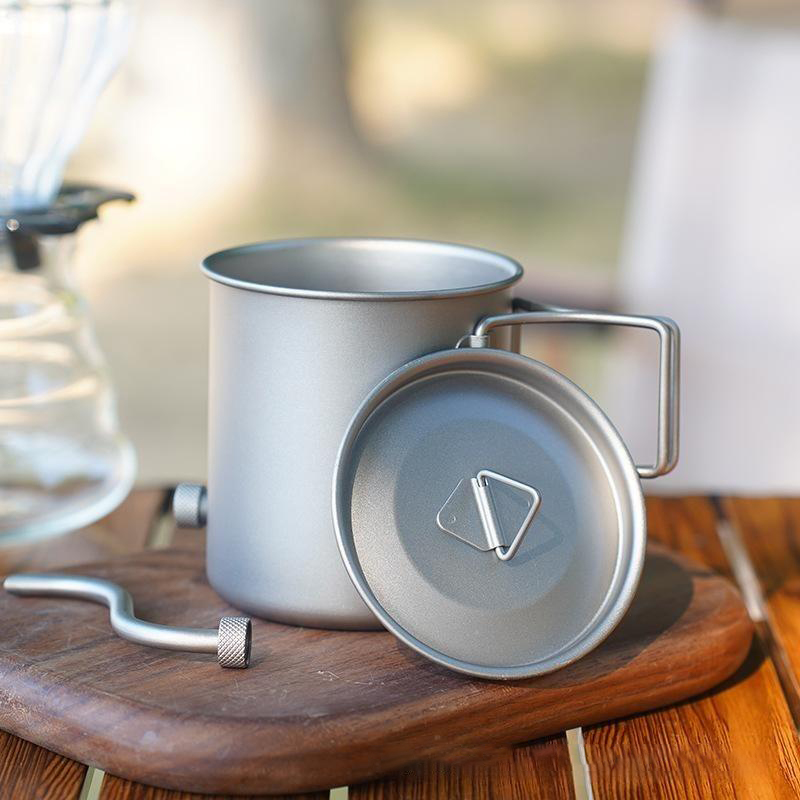 純チタン製グースネックポアオーバーコーヒーケトル 折りたたみ - Outdoor Camping Kettle のレビューと価格