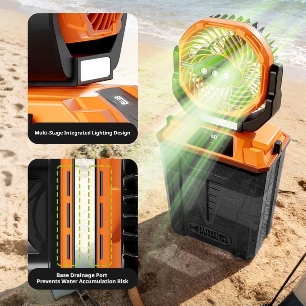 新型屋外ミストファン キャンプ用冷却ポータブルファン テント - Outdoor Camping Fan のレビューと価格