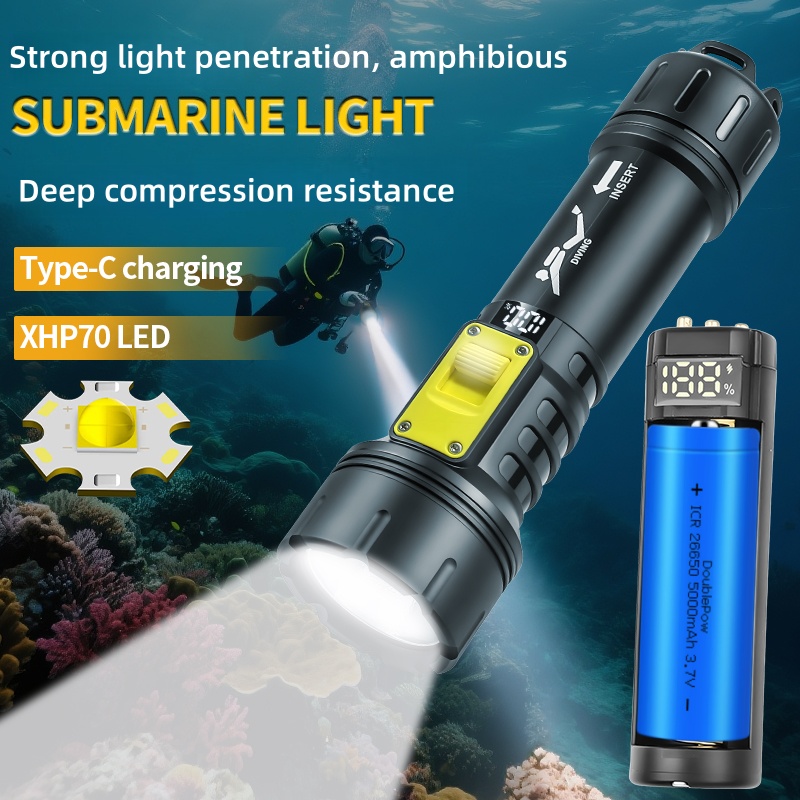 新しい XHP70 ダイビング懐中電灯 IPX8 防水デジタ - Outdoor Camping And Fishing のレビューと価格