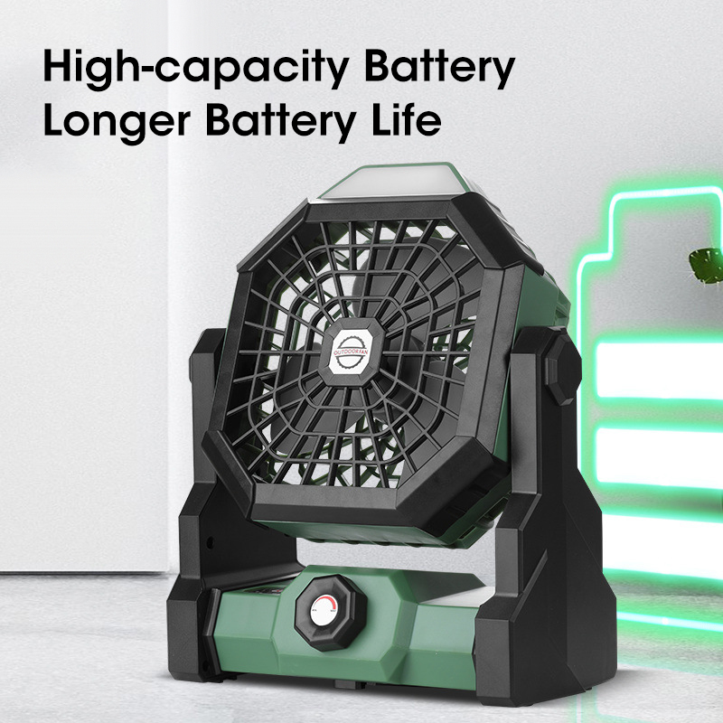 10000mAh キャンプファン LED ランタン付きポータ - Outdoor Camping Fan のレビューと価格