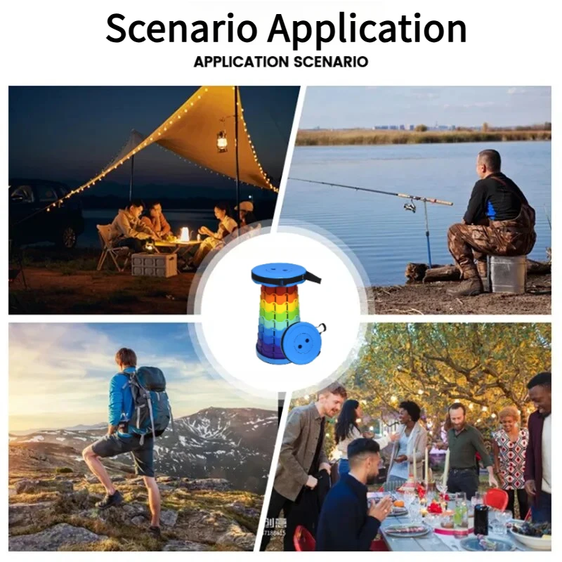 レインボー伸縮式キャンプスツール ポータブル 厚手 折りたた - Outdoor Camping And Fishing のレビューと価格
