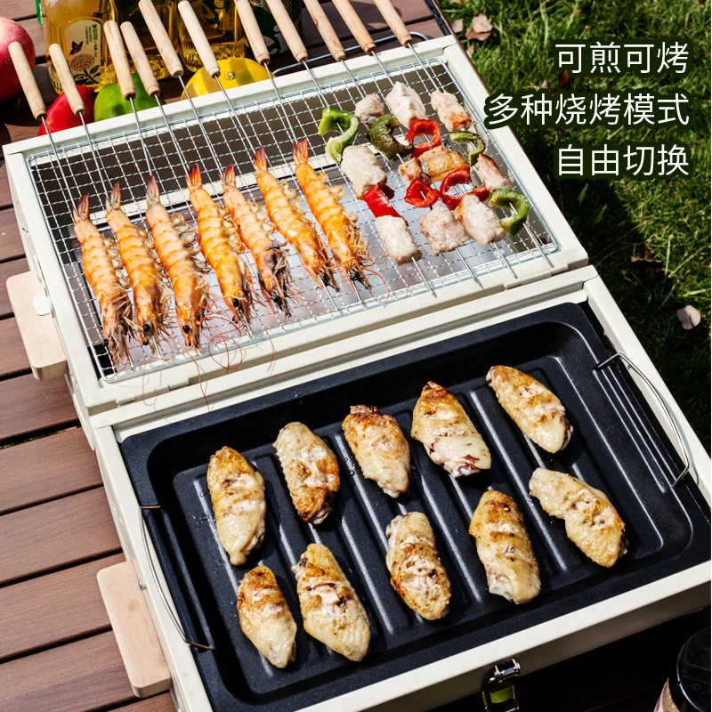 バーベキューオーブン家庭用グリルポータブル屋外キャンプ禁煙グ - Outdoor Camping Cooking Set のレビューと価格