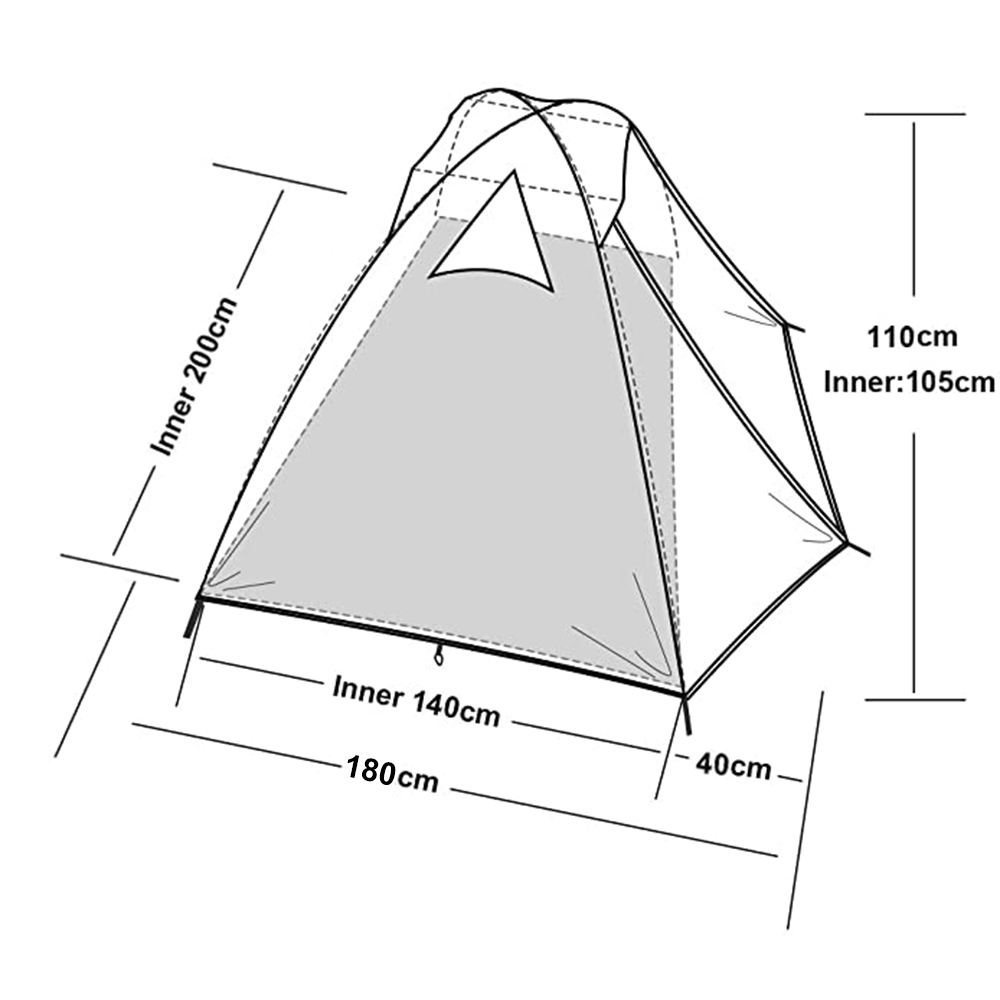 砂漠とキツネの2人用テント軽量3シーズンバックパッキングテン - Outdoor Camping Dome のレビューと価格