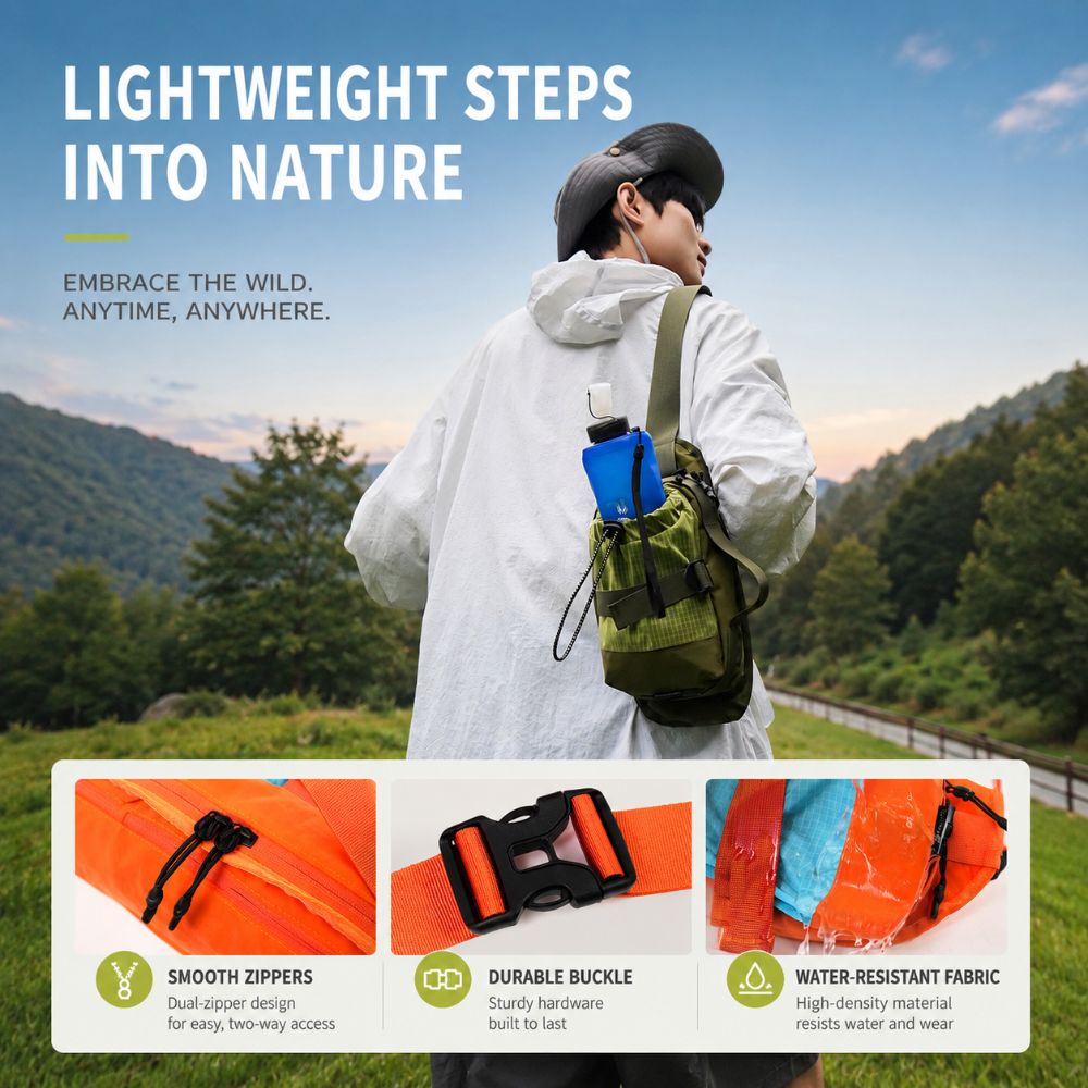 韓国製アウトドアクロスボディバッグ ミニマリストデザイン 防 - Outdoor Camping Kettle のレビューと価格