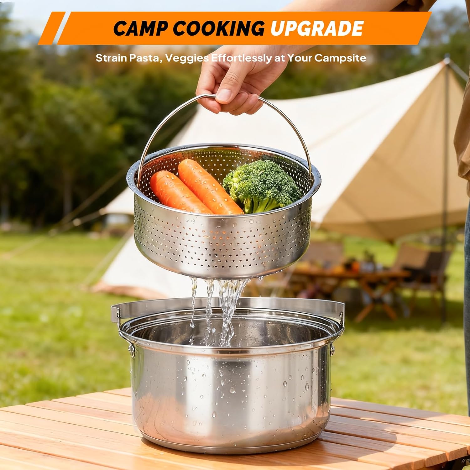 6点調理器具セット、304ステンレス製軽量ノンスティック鍋、 - Outdoor Camping Fire のレビューと価格