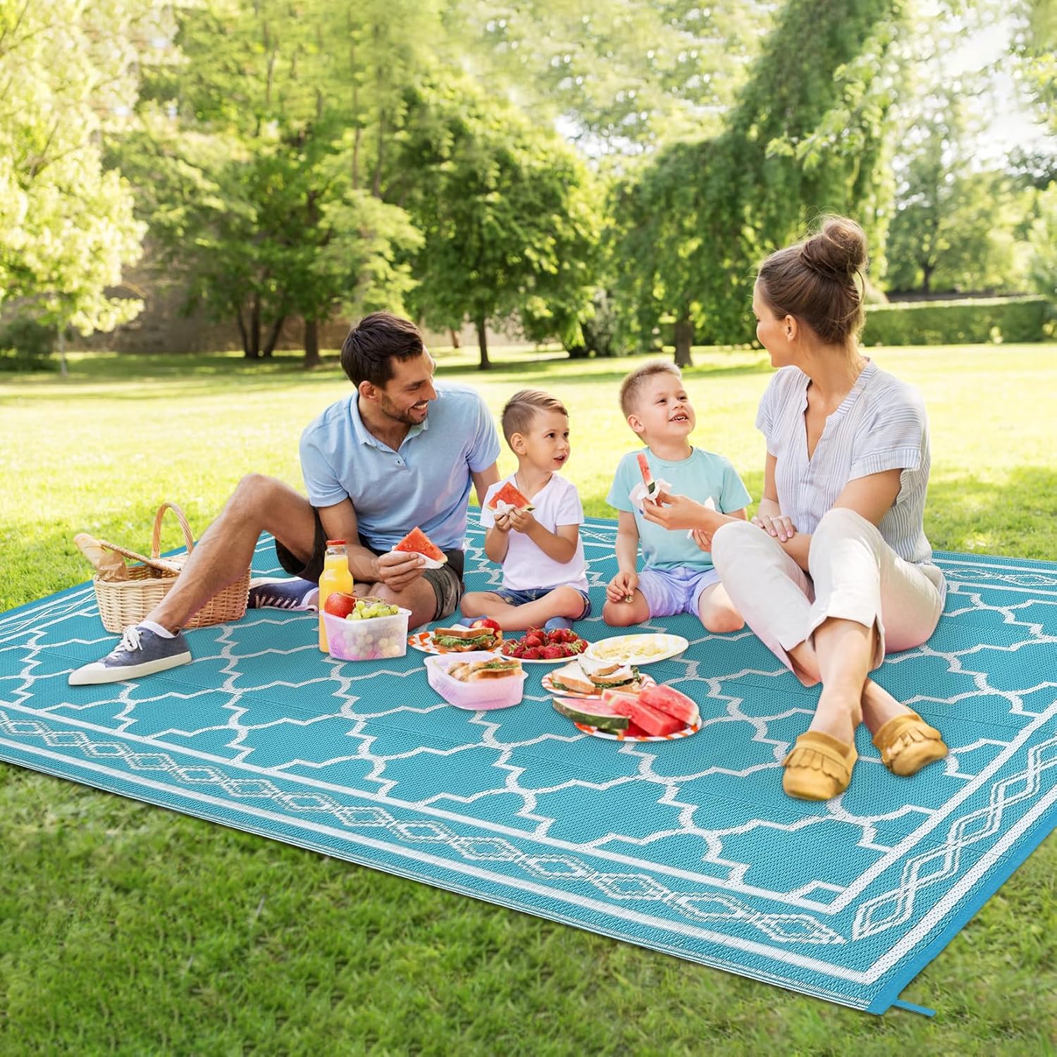 9x12インチの屋外パティオラグ – リバーシブルキャンプカ - Outdoor Camping Rugs 9X12 のレビューと価格