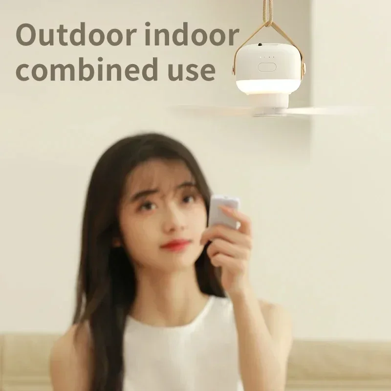 ポータブルワイヤレスミニシーリングファンライトUSBリモコン - Outdoor Camping Light Ideas のレビューと価格
