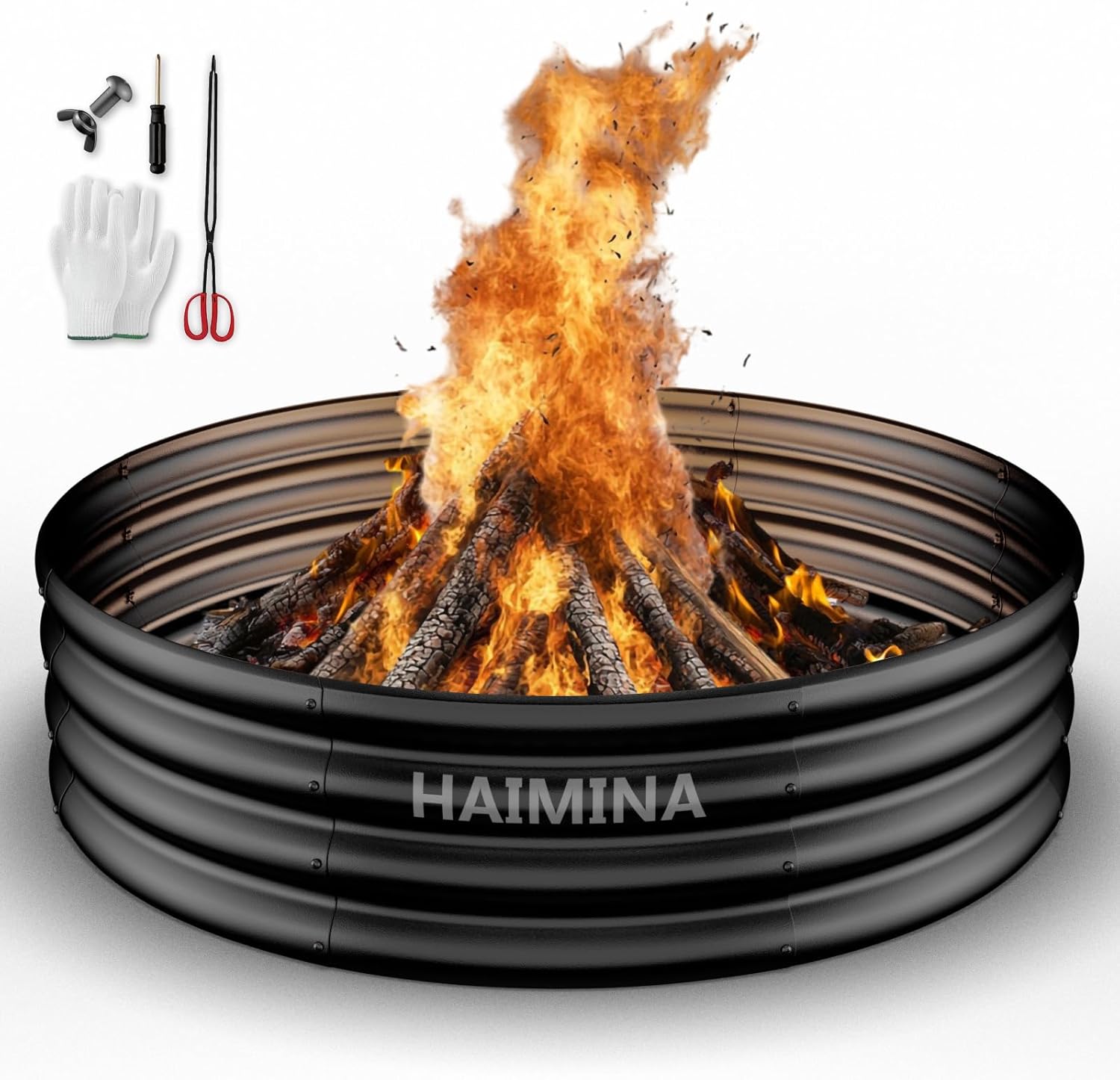 36インチの頑丈な焚き火台リング、屋外での薪焚き用、高温コー - Outdoor Camping Fire のレビューと価格
