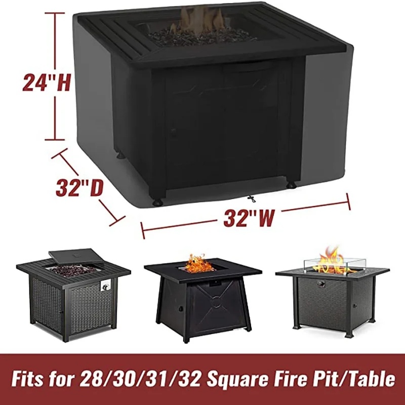 巾着開閉式防水正方形ファイヤーピットカバー - 耐久性のある - Outdoor Camping Fire のレビューと価格