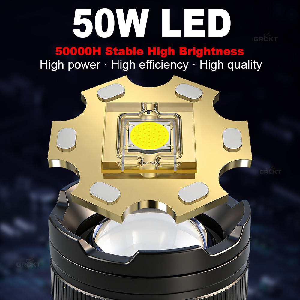 80000CD 最も強力なLED懐中電灯 ハイパワー戦術ハン - Battery Outdoor Camping のレビューと価格