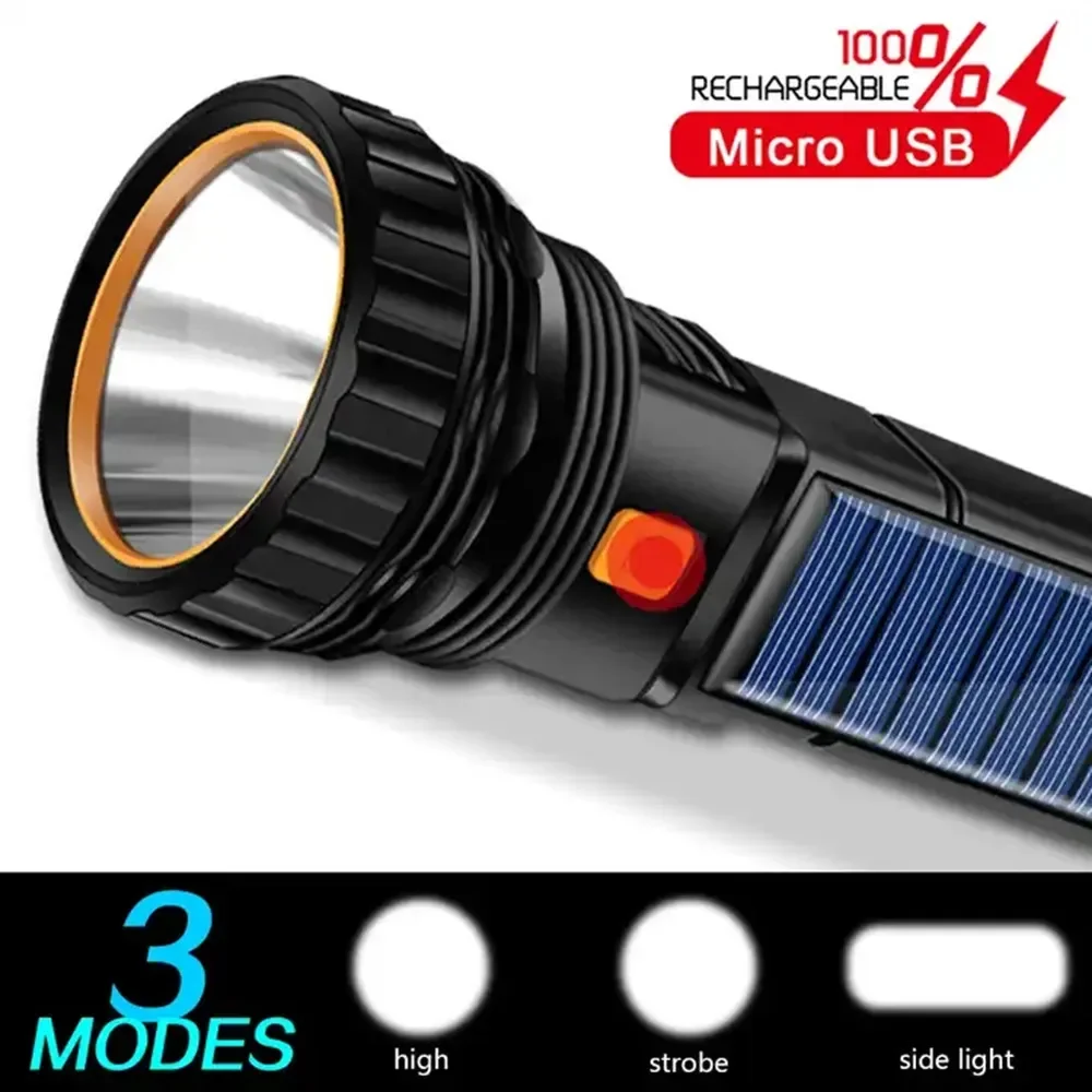 1PC 多機能ソーラー LED 懐中電灯屋外長距離トーチ緊急 - Battery Outdoor Camping のレビューと価格