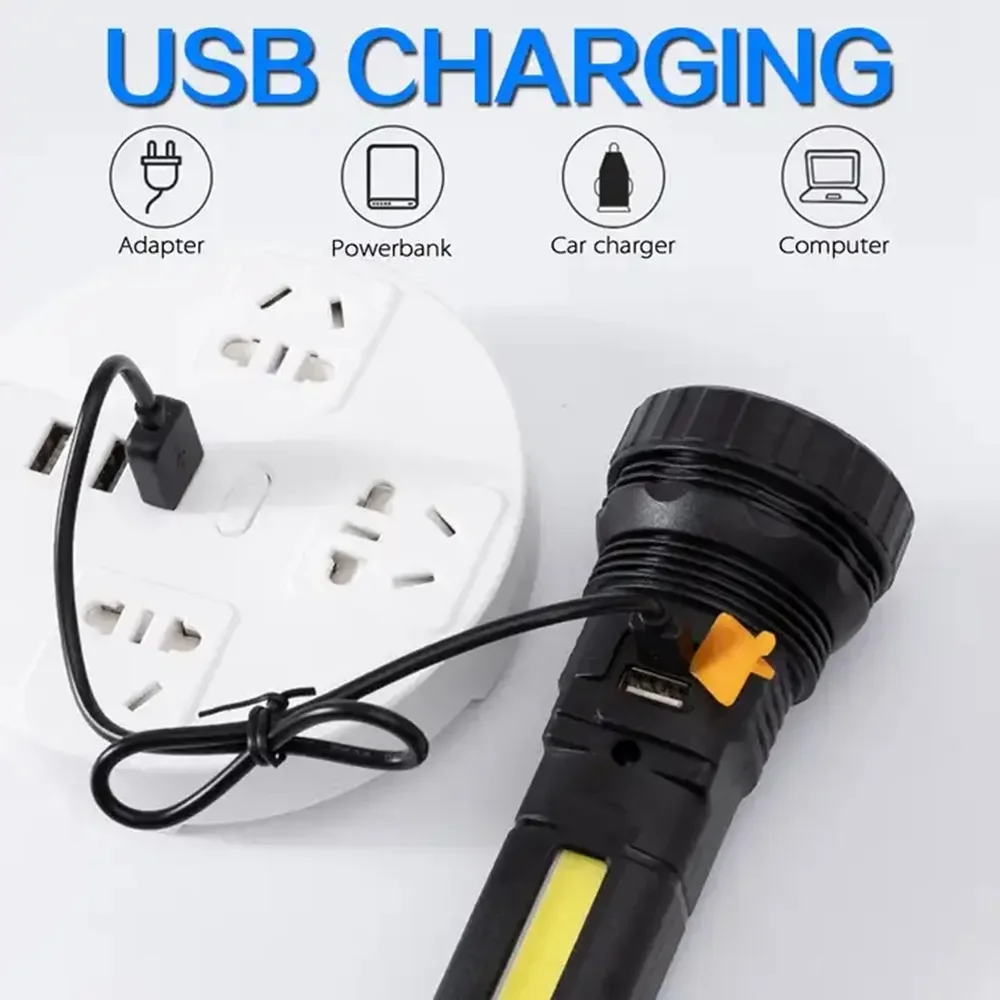 1PC 多機能ソーラー LED 懐中電灯屋外長距離トーチ緊急 - Battery Outdoor Camping のレビューと価格