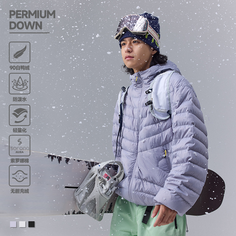 品質防水 90% ホワイトダウンジャケット男性女性フード付き - Outdoor Camping Jacket のレビューと価格