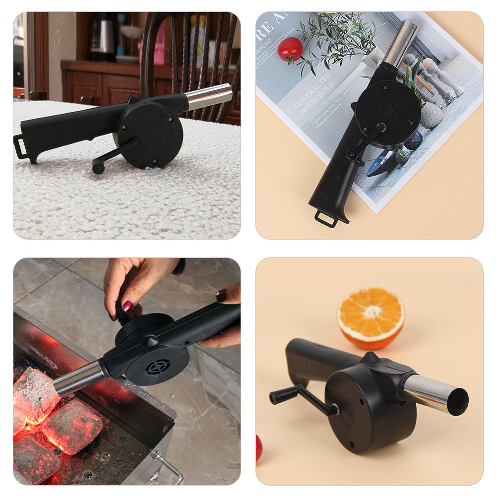 4個入り手動クランクブロワー、手動バーベキューファン、ポータ - Outdoor Camping Fire のレビューと価格