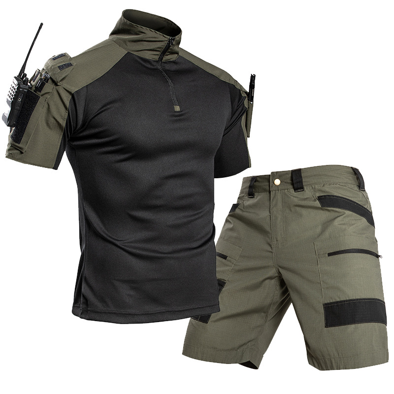 メンズアウトドアクイックドライタクティカルTシャツセット ハ - Outdoor Camping And Fishing のレビューと価格